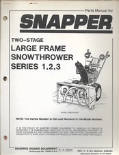 SNAPPER SNOW THROWER LARGE FRAME TWO-STAGE Series 1 2 3 #06034 Parts Manual