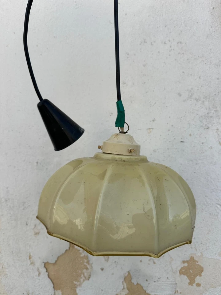 Lampada a sospensione | vetro | vintage anno 1980 | Puglia- Tricase - Immagine 2 di 4