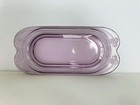 MCM Vintage Czech Lilac Glass Sugar Creamer With Tray Clover Pattern — photo 6