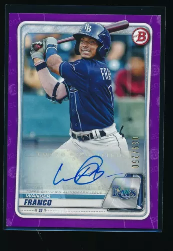 WANDER FRANCO AUTO 2020 Bowman Paper Autograph PURPLE PARALLEL #/250 Rookie RC