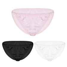 US Women's Silk Satin Underwear Thong Briefs Panties G-string Bikini Knickers