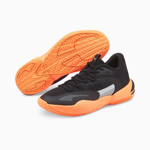 Puma Men's Court Rider 2.0 Basketball Shoes in Black and Orange - 第 5/6 張圖片