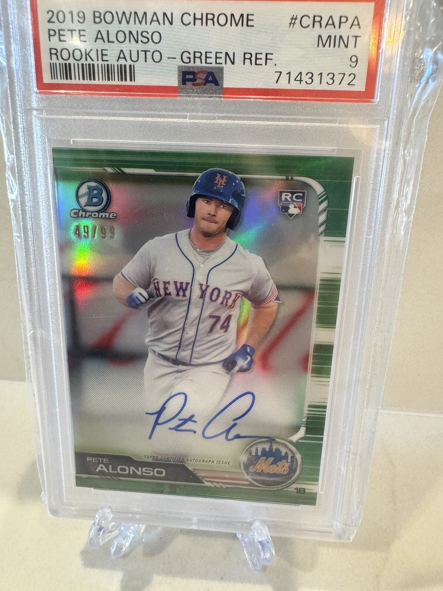 2019 Bowman Chrome Green Refractor /99 Pete Alonso PSA 9 MINT