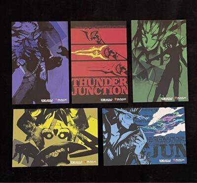 mtg cowboy bebop cards Postcard Complete Set of 5 Japan limited Magic The Gathering Cowboy Bebop MTG promo cards!