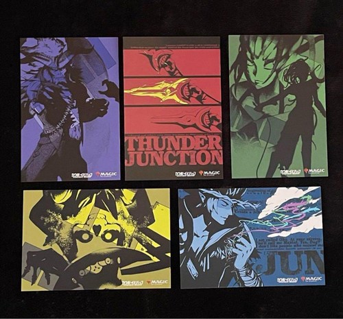 MTG Cowboy Bebop Postcard Complete Set of 5 Japan limited Magic The Gathering - Picture 2 of 5