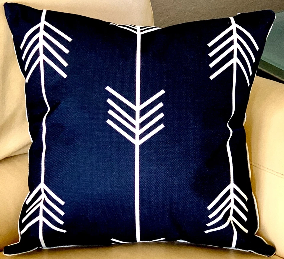 Funda de almohada moderna 18x18 4 estilos blanco y negro geométrico flechas aztecas Foto 3 de 4