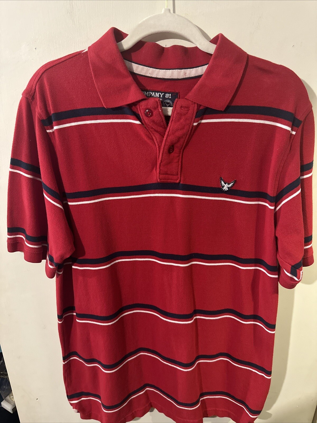 Company 81 Polo Y2K Shirt Men’s XL Red Striped Retro Hip Hop Golf Preppy Casual image 9