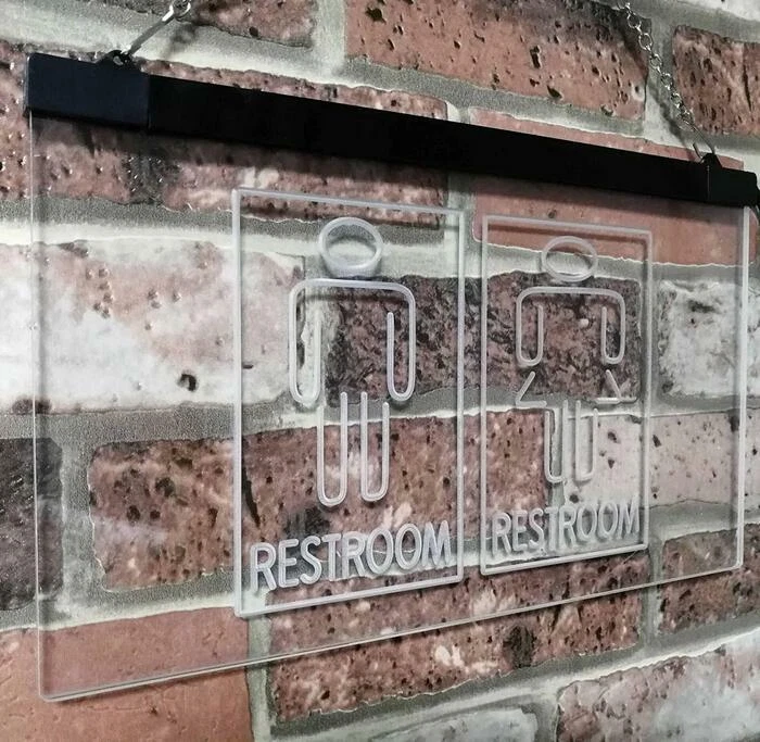 ADVPRO Baño Hombre Mujer Niño Niña Inodoro Doble Color LED Neón Letrero st6-i3029 Foto 4 de 4