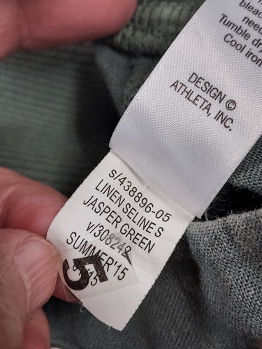Athleta Linen Mini Skirt Sz 6 Seline Drawstring Jasper Olive Green Grunge Short - Picture 13 of 16