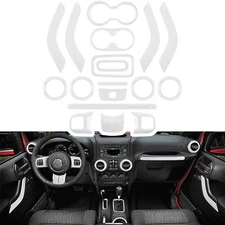 18 PCS Full Set Interior Decoration Trim Kit for Jeep Wrangler JK JKU 2011-2018