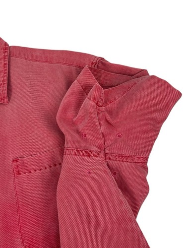 Nat Nast Herren Large Hemd Seide Baumwollmischung Rot Tango Kurzarm American Fit - Bild 8 von 14