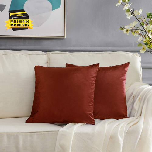 Decor Throw Couch Pillow Covers,Set of 2 Burnt Orange Sofa Cushion Pillow Covers