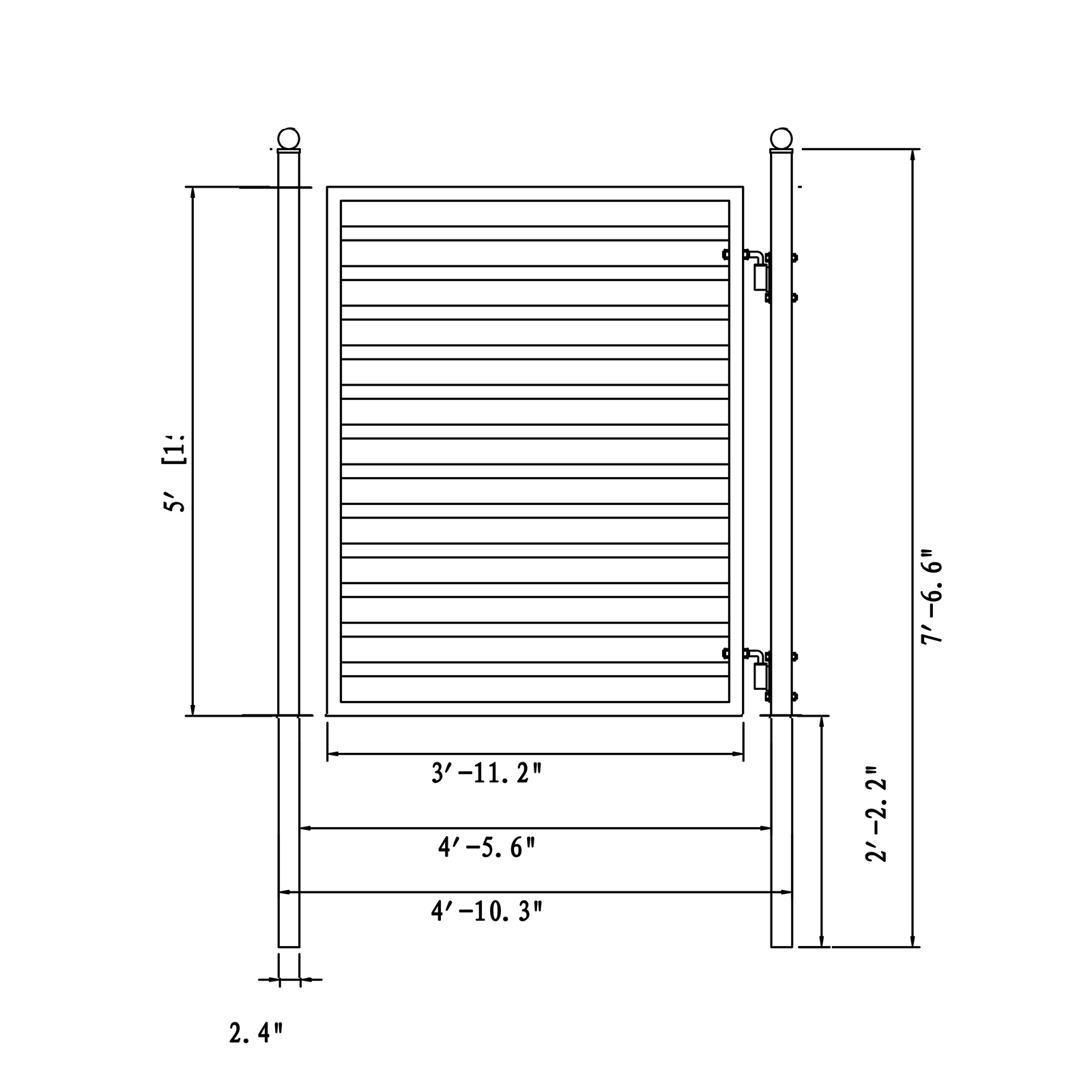 ALEKO Dual Swing Steel Milan Style Driveway Gate 12 ft with Pedestrian Gate