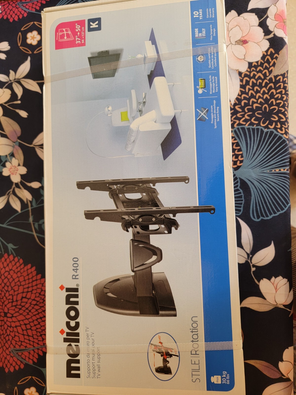 Support TV mural haut de gamme Meliconi R400 Style pour téléviseur 37 à 50 pouces