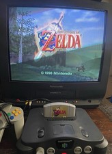 Nintendo 64 Console w/ Controller and force pack + Zelda Ocarina of Time TESTED.