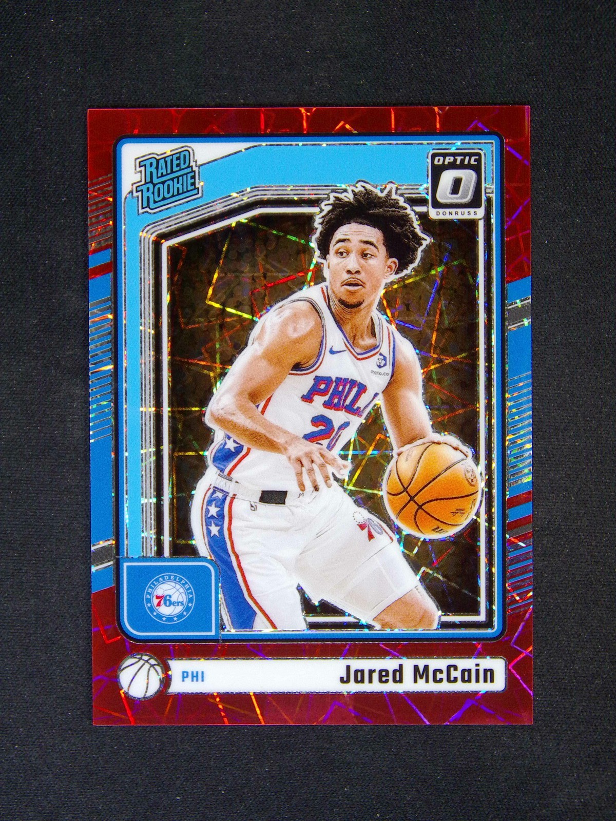 2024-25 Panini Donruss Optic Jared McCain #270 RC Rated Rookie Red Velocity /299