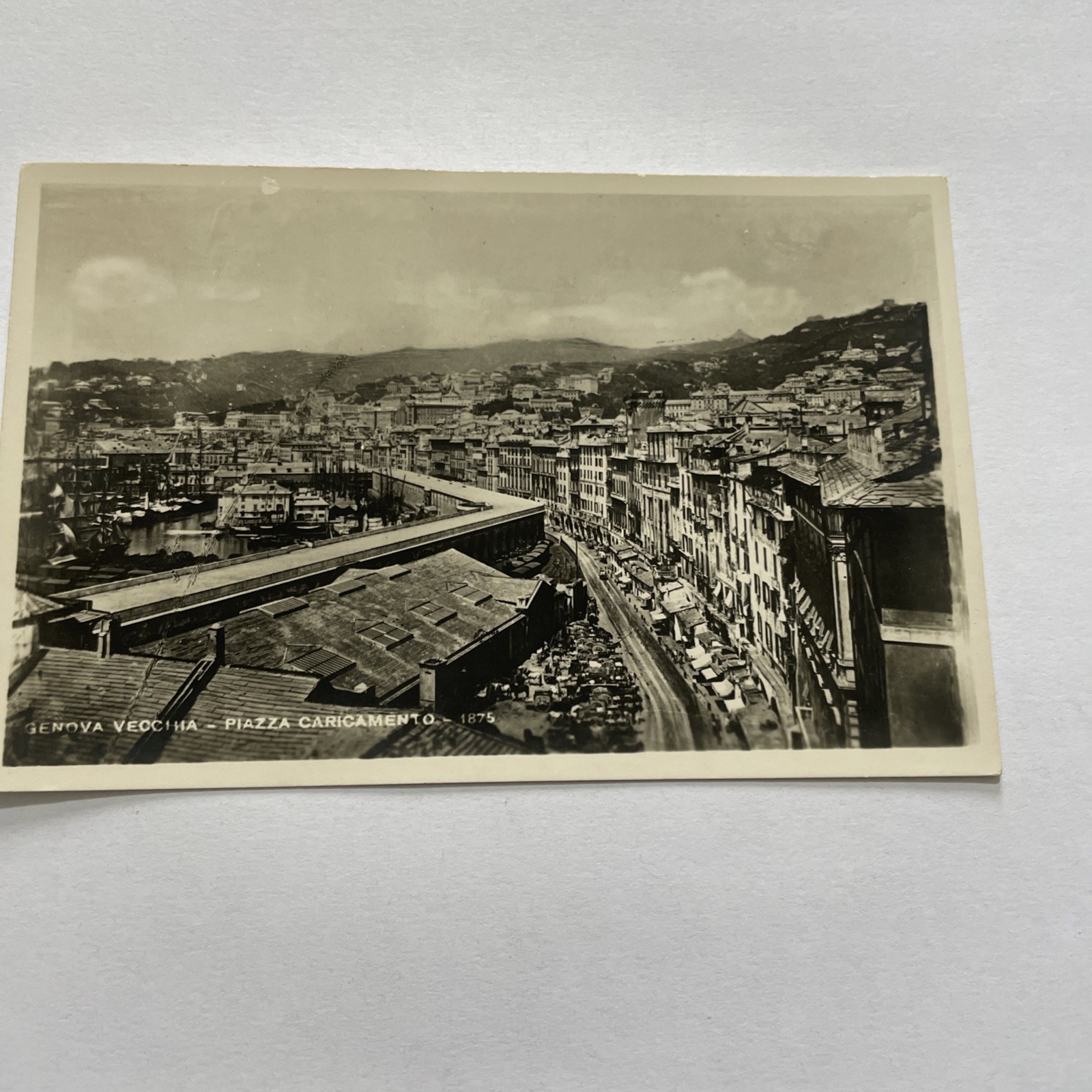 GENOVA - VECCHIA PIAZZA CARICAMENTO VECCHIA CARTOLINA  - COLLEZIONE - VERSO