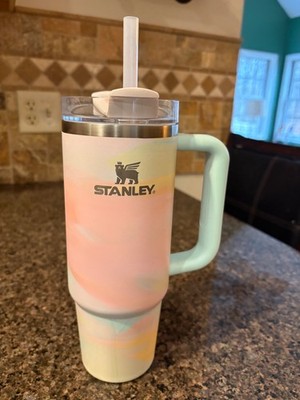 Retired 30 oz Stanley Cup Warm Serene Pink & Green Pastel  EUC