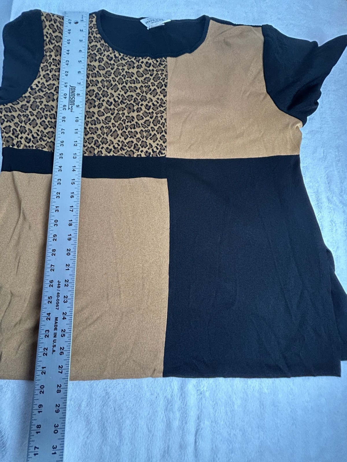 Exclusively Misook Womens Patchwork Leopard Black… - image 6