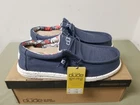 New Hey Dude Mens Blue Wally Stretch Shoes.