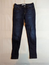 Kancan Jeans Women 3/25 Alani Mid Rise Super Skinny Dark Wash Stretch Denim Blue