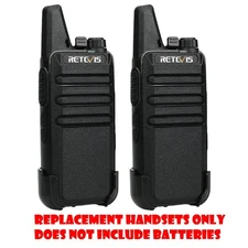 2 Pack Retevis RT22 Walkie Talkie Replacement Handsets - NO BATTERIES