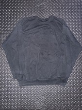 Black Fleece Crew Neck Pullover Sweatshirt Long Sleeve Solid Regular Fit Men