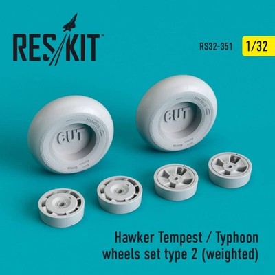Hawker Tempest/Typhoon wheels set type 2 (weighted) / 1:32