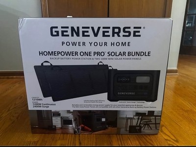 NEW! Geneverse 1210Wh Solar Generator  + 2/100Watt mini Solar Panels