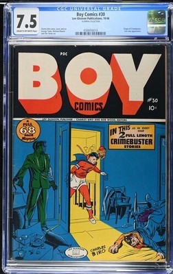 Boy Comics 30 - CGC 7.5 - BLOODY RAZOR COVER - Lev Gleason - Charles Biro - 1946