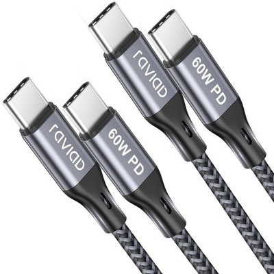 RAVIAD USB C auf USB C Kabel [2 Stk 1M] 60W USB C Ladekabel, PD Schnellladekabel