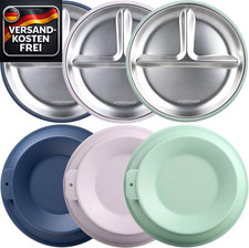 Baby Essgeschirr Set Edelstahl mit Saugnapf 3...