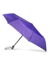Totes One-Touch Auto Open Close Rain Umbrella with Sunguard Purple