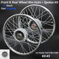 COMPLETE FRONT & REAR WHEEL RIM HUBS + SPOKES SET FOR HONDA TRAIL CT90 CT200 NEW