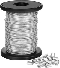 Vinyl Coated Picture Frame Hanging Wire, Stainless Steel Wire Spool with 20 Piec