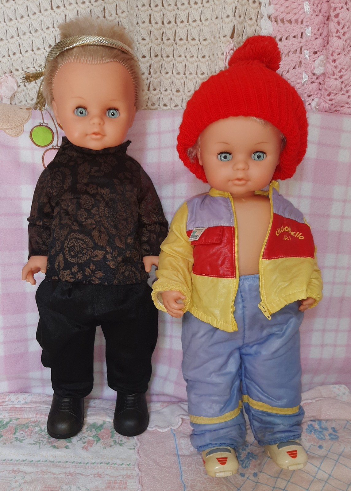 BAMBOLE CICCIOBELLO ROCK E SKI 1984 SEBINO VINTAGE DOLLS ANNI 80 ADORABILI