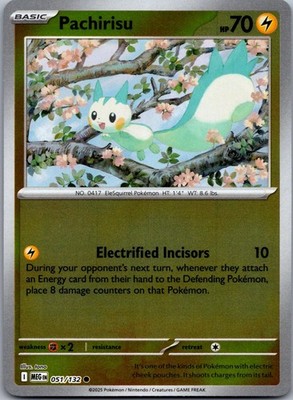 PACHIRISU 051/132 COMMON MEGA EVOLUTION POKEMON NEAR MINT