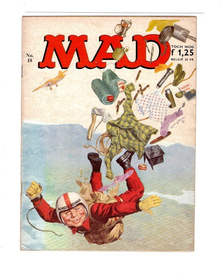 MAD MAGAZINE Netherlands [Dutch] #18 Skydiving iconic cover NICE
