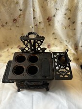Crescent Cast Iron Miniature Stove with Accessories