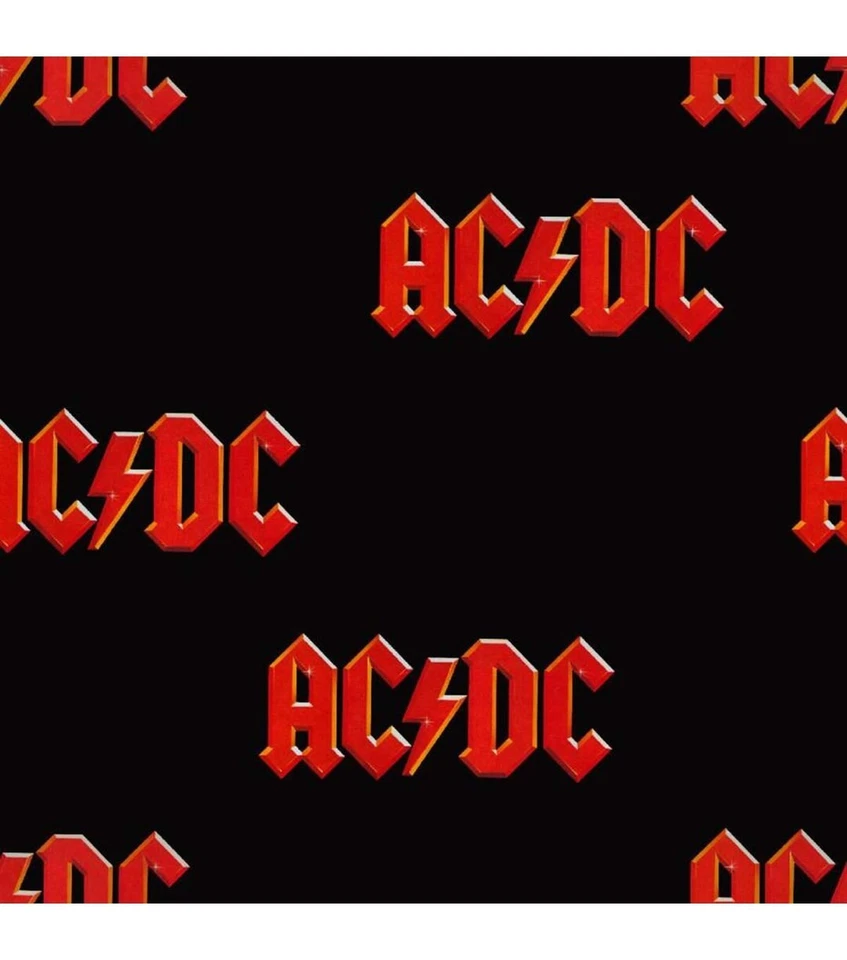 AC DC Traditional Logo Cotton Fabric (Springs Creative)- per Yard -NEW - Image 2 of 2