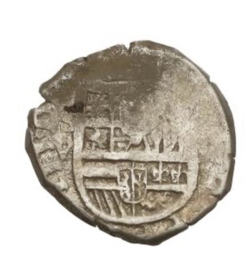 DATED 1613 1 Real Cob Spanish Colonial Silver Old Coin Seville Mint Pirate V Asa
