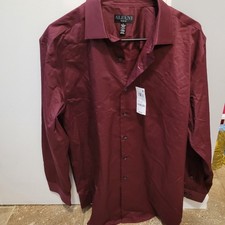 Alfani Slim Fit Maroon Dress Shirt Size L New