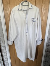VINTAGE 1930s Men&rsquo;s Monogrammed Nightshirt HH Embroidery Costume prop  Rare