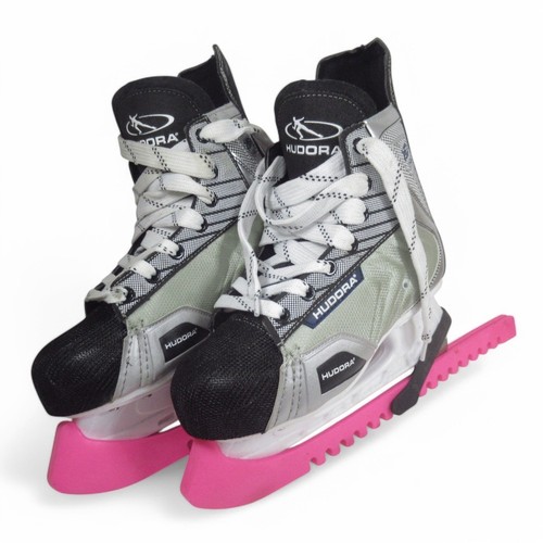 Hudora Ice Skates HD 216 Size 5 EU 38 Unisex Black And Silver Faux Leather - Picture 1 of 24