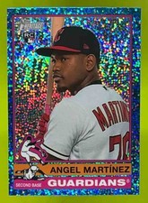 2025 Topps Heritage Angel Martinez Chrome Light Blue Sparkle Refractor #338 RC