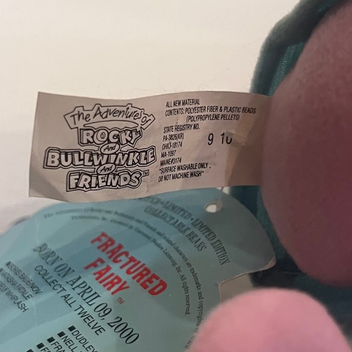 Neu mit Etikett Rocky & Bullwinkle gebrochene Fee Plüschpuppe Stofftier Spielzeug CVS Exclusi - Bild 7 von 8