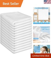 Cotton Washcloths 12 Pack 12x12 Inch Soft Absorbent Gentle Face Towels