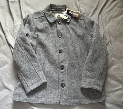 LL Bean Jacket XL Mens Gray Heavyweight Wool Bellandi Chore Coat Button Zip Up