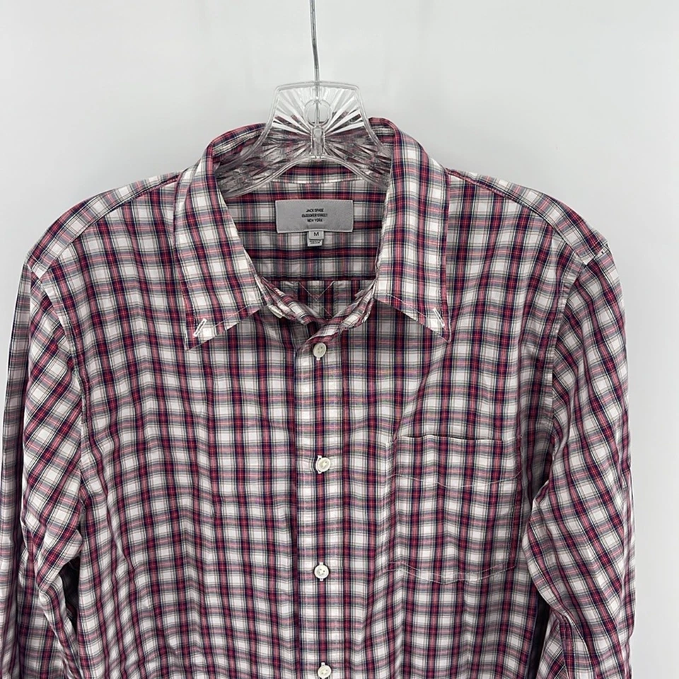 Camisa de vestir Jack Spade Bleeker Street a cuadros larga para dormir con botones talla M Foto 2 de 4