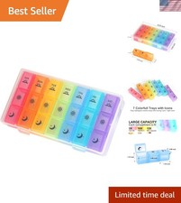 Elegant 7-Day Pill Organizer with Moisture-Proof Design - Portable Functional